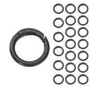 sourcing map 24 Pcs Trigger Spring O Rings, 0.6 Inch Round Snap Clip Small Welded Multi-Purpose Metal Rings for Camping Dog Luggage Belt Craft DIY Accessories, Black