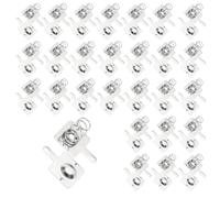 sourcing map 24 Set AA Battery Contact Spring Nickeling Plate, 13.5 mm x 11.5mm Positive to Negative Conversion Spring Replacement for PCB Mounting and Battery Holders