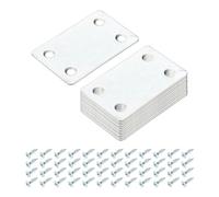 sourcing map 24 Set Mending Plate Metal Flat Bracket Straight Brace Fixing Joining Plate for Wood with Screws, Silver, 2.36"x1.5"