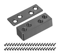 sourcing map 24 Set Mending Plate Metal Flat Bracket Straight Brace Fixing Joining Plate for Wood with Screws, Black, 2.32"x0.75"