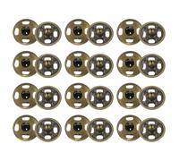 sourcing map 24 Set Sew-on Snap Buttons 10mm Metal Snap Fastener Buttons Fastener Press-Stud Clasps for Closure Purse Handbag Clothes Sewing Craft, Bronze