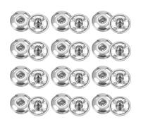sourcing map 24 Set Sew-on Snap Buttons 12mm Metal Snap Fastener Buttons Fastener Press-Stud Clasps for Closure Purse Handbag Clothes Sewing Craft, White