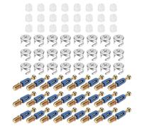 sourcing map 24 Sets Cam Locks for Furniture, 32mm Cam Lock Nut and Screw, 3 in 1 Furniture Connecting Fasteners with Dowel Eccentric Wheels Pre-Inserted Nuts for Cabinet Bookcase, Blue