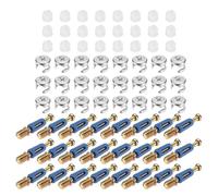 sourcing map 24 Sets Cam Locks for Furniture, 35mm Cam Lock Nut and Screw, 3 in 1 Furniture Connecting Fasteners with Dowel Eccentric Wheels Pre-Inserted Nuts for Cabinet Bookcase, Blue