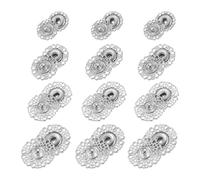 sourcing map 24 Sets Hollow Flower Snap Buttons, 15mm/18mm/21mm/24mm Vintage Metal Sew On Press Snap Button Fasteners for Clothes DIY Crafts, Silver