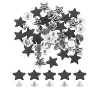 sourcing map 24 Sets Metal Star Rivets Studs, 12mm Star Rivets Screw Nailhead Punk Rivets, Metal Leather Rivets for Leather Craft Clothing Bags Belts, Matt Black