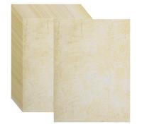 sourcing map 24 Sheets Vintage Cotton Paper Printer Edge Paper Thick 120 GSM, Classic Aged Map for Letter Writing, Invitations, Wedding-8 x 11 Inch,Beige Linear