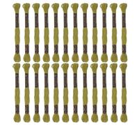 sourcing map 24 Skeins Embroidery Floss 8m Each Egyptian Long Fiber Cotton Cross Stitch Thread 26S/2x6 for Embroidery Projects Bracelet, Moss Green