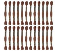 sourcing map 24 Skeins Embroidery Floss 8m Each Egyptian Long Fiber Cotton Cross Stitch Thread 26S/2x6 for Embroidery Projects Bracelet, Brown