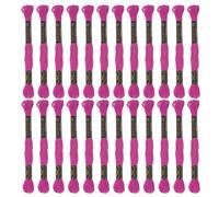 sourcing map 24 Skeins Embroidery Floss 8m Each Egyptian Long Fiber Cotton Cross Stitch Thread 26S/2x6 for Embroidery Projects Bracelet, Fuchsia