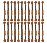 sourcing map 24 Skeins Embroidery Floss 8m Each Egyptian Long Fiber Cotton Cross Stitch Thread 26S/2x6 for Embroidery Projects Bracelet, Light Brown