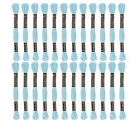 sourcing map 24 Skeins Embroidery Floss 8m Each Egyptian Long Fiber Cotton Cross Stitch Thread 26S/2x6 for Embroidery Projects Bracelet, Light Blue