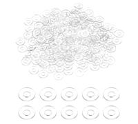 sourcing map 240 Pcs M2.5 PVC Flat Washers 2.5mm ID 5mm OD 0.3mm Thick Plain Washer Grommets Plastic Sheet Gasket Fastener Sealing Spacer Gasket Ring Water Hose Washers, Clear