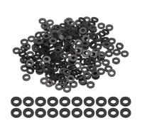 sourcing map 240 Pcs M2 PVC Flat Washers 2mm ID 5mm OD 0.3mm Thick Plain Washer Grommets Plastic Sheet Gasket Fastener Sealing Spacer Gasket Ring Water Hose Washers, Black