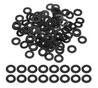 sourcing map 240 Pcs M6 PVC Flat Washers 6mm ID 12mm OD 0.3mm Thick Plain Washer Grommets Plastic Sheet Gasket Fastener Sealing Spacer Gasket Ring Water Hose Washers, Black