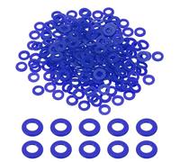 sourcing map 240 Pcs Nylon Flat Washers 4mm ID 8mm OD 1mm Thick Plain Washer Grommets Plastic Sheet Gasket Fastener Sealing Spacer Gasket Ring Water Hose Washers, Blue