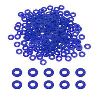 sourcing map 240 Pcs Nylon Flat Washers 4mm ID 9mm OD 1mm Thick Plain Washer Grommets Plastic Sheet Gasket Fastener Sealing Spacer Gasket Ring Water Hose Washers, Blue