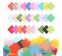 sourcing map 2400Pcs Colored Tissue Paper Squares, 2.7x2.7 Inch 30 Assorted Colors Bleeding Tissue Paper Crepe Small Square Art Paper for Crafts, Collage Materials, Collage Supplies