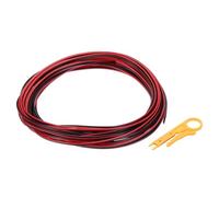 sourcing map 24AWG 2-Conductor Electrical Wire, Tinned Copper 33Ft/10M Long Red Black Flexible Extension Cord 300V Parallel Wire With Wire Stripper for LED RGB Cable, DIY Model