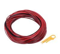 sourcing map 24AWG 2-Conductor Electrical Wire, Tinned Copper 98Ft/30M Long Red Black Flexible Extension Cord 300V Parallel Wire With Wire Stripper for LED RGB Cable, DIY Model