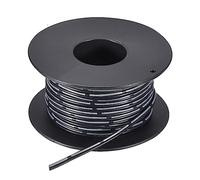 sourcing map 24AWG Silicone Ribbon Cable 2Pin 24 Gauge Flat Cable Flexible Silicone Wire 15m/50ft Black Stranded Tinned Copper Wire for Model Plane, Model Car, Electric Appliance