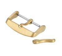 sourcing map 24mm Watch Band Replacement Buckle Stainless Steel Watch Strap Clasp Matte PVD Buckles with 2pcs Tongue, Gold