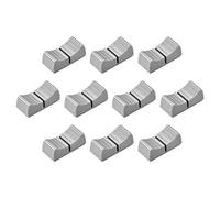 sourcing map 24mmx11mmx10mm Console Mixer Slider Fader Knobs Replacement for Potentiometer Gray Knob Black Mark 10pcs