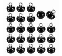 sourcing map 24pcs 16L Round Faux Pearl Buttons 10mm 3/8" Half Ball Dome Metal Shank Sewing Buttons Replacement DIY Small Button for Clothing Bridal Wedding Dress DIY Crafts, Black