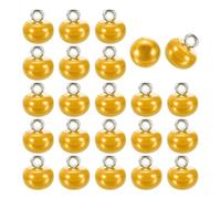 sourcing map 24pcs 16L Round Faux Pearl Buttons 10mm 3/8" Half Ball Dome Metal Shank Sewing Buttons Replacement DIY Small Button for Clothing Bridal Wedding Dress DIY Crafts, Golden Yellow