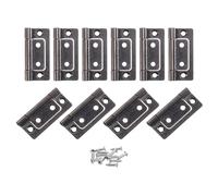 sourcing map 24Pcs 2x1 Inch Door Hinges Non-Mortise No Noise Bifold Door Hinges Plating for Cabinet Furniture Window Wardrobe with Screws, Copper Red