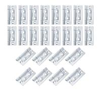sourcing map 24Pcs 2x1 Inch Door Hinges Non-Mortise No Noise Bifold Door Hinges Plating for Cabinet Furniture Window Wardrobe, Silver Tone