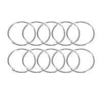 sourcing map 24Pcs 3 Inch Shower Curtain Rings Rustproof Metal Round Shower Hooks Snap Joint Design for Bathroom Shower Rod, Silver