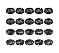 sourcing map 24Pcs 50mm/1.97" Circular Soffit Air Vents, Plastic Soffit Vent Cover, Round Mesh Hole Louver for Bathroom Kitchen Cabinet Wardrobe, Black