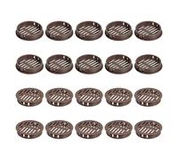 sourcing map 24Pcs 50mm/1.97" Circular Soffit Air Vents, Plastic Soffit Vent Cover, Round Mesh Hole Louver for Bathroom Kitchen Cabinet Wardrobe, Dark Brown