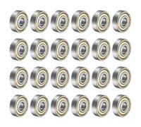 sourcing map 24pcs 608ZZ Deep Groove Ball Bearings 8 x 22 x 7mm High Carbon Steel Double Shield Bearings for Electric Motor, Home Appliances, Garden Machinery C3 Silver Tone