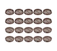sourcing map 24Pcs 60mm/2.36" Circular Soffit Air Vents, Plastic Soffit Vent Cover, Round Mesh Hole Louver for Bathroom Kitchen Cabinet Wardrobe, Dark Brown