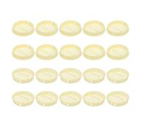 sourcing map 24Pcs 60mm/2.36" Circular Soffit Air Vents, Plastic Soffit Vent Cover, Round Mesh Hole Louver for Bathroom Kitchen Cabinet Wardrobe, Beige