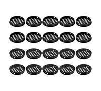 sourcing map 24Pcs 60mm/2.36" Circular Soffit Air Vents, Plastic Soffit Vent Cover, Round Mesh Hole Louver for Bathroom Kitchen Cabinet Wardrobe, Black