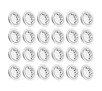 sourcing map 24Pcs Air Vents Circular Flat Soffit Vent 19mm/0.7" Stainless Steel Round Vent Mesh Hole Louver for Bathroom Home, Office, Kitchen, Cabinet, Wardrobe, Silver Tone