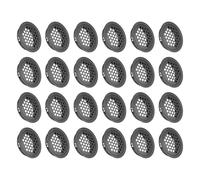 sourcing map 24Pcs Air Vents Circular Flat Soffit Vent 35mm/1.4" Stainless Steel Round Vent Mesh Hole Louver for Bathroom Home, Office, Kitchen, Cabinet, Wardrobe, Black