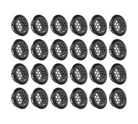 sourcing map 24Pcs Air Vents Circular Soffit Vent 19mm/0.7" Stainless Steel Round Vent Mesh Hole Louver for Bathroom Home, Office, Kitchen, Cabinet, Wardrobe, Black
