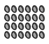 sourcing map 24Pcs Air Vents Circular Soffit Vent 35mm/1.4" Stainless Steel Round Vent Mesh Hole Louver for Bathroom Home, Office, Kitchen, Cabinet, Wardrobe, Black