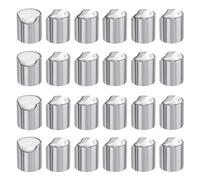 sourcing map 24pcs Aluminized Plastic Disc Top Caps, 20/410 Replacement Press Caps Durable Dispensing Lids for Squeeze Bottles, Refillable Bottles, Plastic, Empty, Shampoo, Silver White