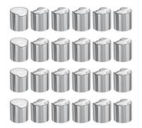 sourcing map 24pcs Aluminized Plastic Disc Top Caps, 24/410 Replacement Press Caps Durable Dispensing Lids for Squeeze Bottles, Refillable Bottles, Plastic, Empty, Shampoo, Silver White