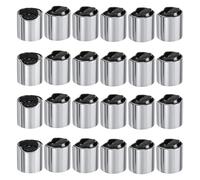 sourcing map 24pcs Aluminized Plastic Disc Top Caps, 24/410 Replacement Press Caps Durable Dispensing Lids for Squeeze Bottles, Refillable Bottles, Plastic, Empty, Shampoo, Silver Black