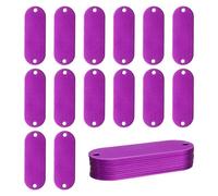 sourcing map 24Pcs Aluminum Engraving Blanks Tags, Metal Blank Tags Stamping Oval with 2 Holes Blank Bulk Dog Tag for DIY Personalized Pet Tag Number Tag, Purple
