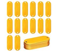 sourcing map 24Pcs Aluminum Engraving Blanks Tags, Metal Blank Tags Stamping Oval with 2 Holes Blank Bulk Dog Tag for DIY Personalized Pet Tag Number Tag, Yellow