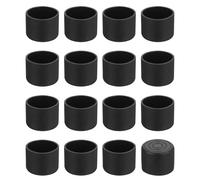 sourcing map 24Pcs Chair Leg Caps, Fit OD 30mm (1-1/6 Inch) Non-Marking PVC Chair Leg Tips Non-Slip Chair Leg Floor Protectors Round Table Covers End Caps for Furniture, Black