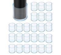 sourcing map 24Pcs Chair Leg Floor Protectors, 0.75 Inch ID Clear Chair Leg Caps, Round Transparent Furniture Foot Covers Non-Slip Anti-Scratch for Floor, Hardwood, Tile Protection