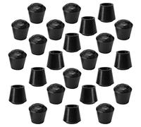 sourcing map 24pcs Chair Leg Tips Caps 13mm Rubber Furniture Table Feet Cover Floor Protector Reduce Noise Prevent Scratches Black